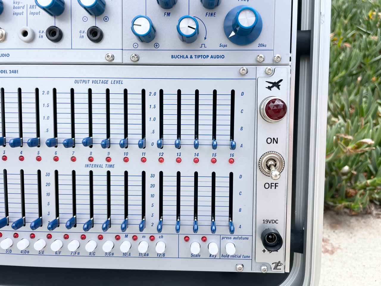 Buchla Tiptop 200t series with BPNYC ZERO Halliburton Eurorack Modular Travel Case SILVER 122hp 9U w/MARF